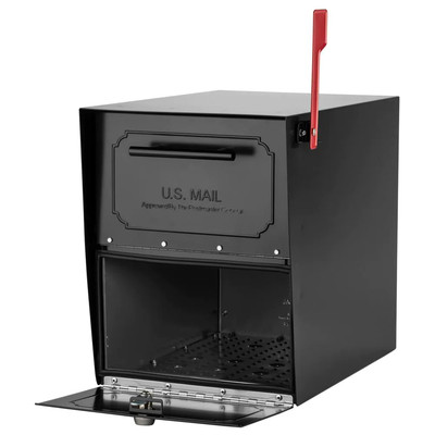 Post Mount Parcel Mailbox Locking High Security Reinforced Lock X-Large Black