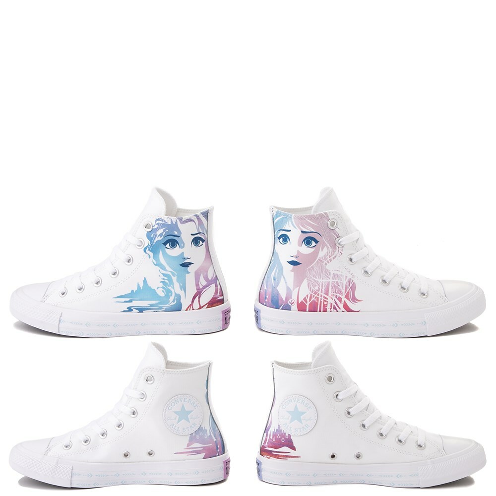 Pre-owned Converse X Frozen 2 Chuck Taylor All Star Hi Anna Elsa Sneaker Womens In White