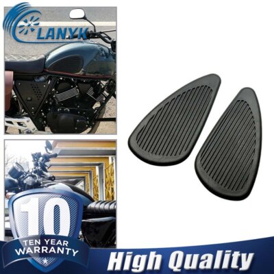 1Pair Motorcycle Rubber Fuel Tank Traction Side Gas Knee Grip Protectors Pads