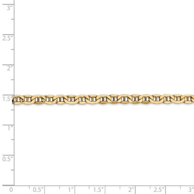 Pre-owned Superdealsforeverything Real 14kt Yellow Gold 4.1mm Semi-solid Anchor Chain; 7 Inch
