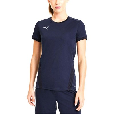 

Футболка Puma Team Goal 23 с круглым вырезом и коротким рукавом, женская, размер  704378-06, Синий, Puma Team Goal 23 Crew Neck Short Sleeve Soccer Jersey