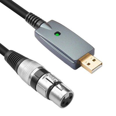 Disino USB Microphone Cable,XLR Female to USB Mic Link Converter Cable for Mi...