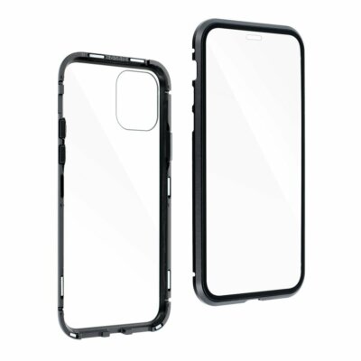 360° Glass H9 Magnet Metal Case Bumper Tempered Glass Black IPHONE/Samsung