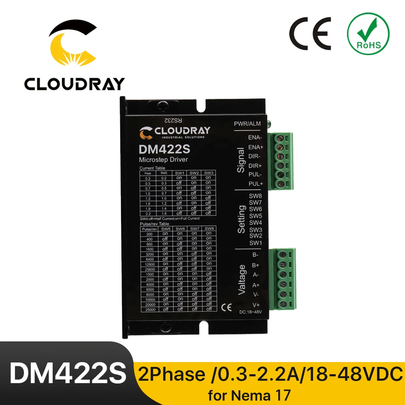 2-Phase Stepper Motor Driver DM422S Supply Voltage 18-48VDC Output 0.3-2.2A Curr