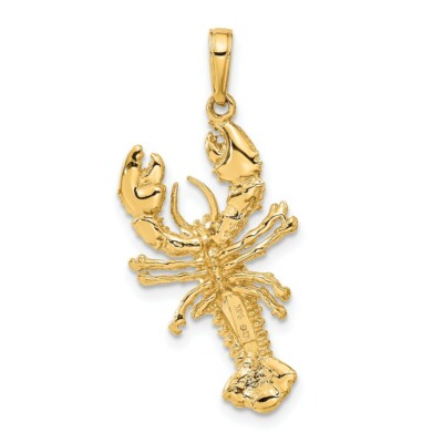 Pre-owned Skyjewelers Real 14kt Yellow Gold Lobster Pendant