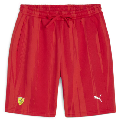 Спортивные шорты Puma Ferrari Race с принтом и завязками на всем протяжении, мужские красные повседневные шорты Athl