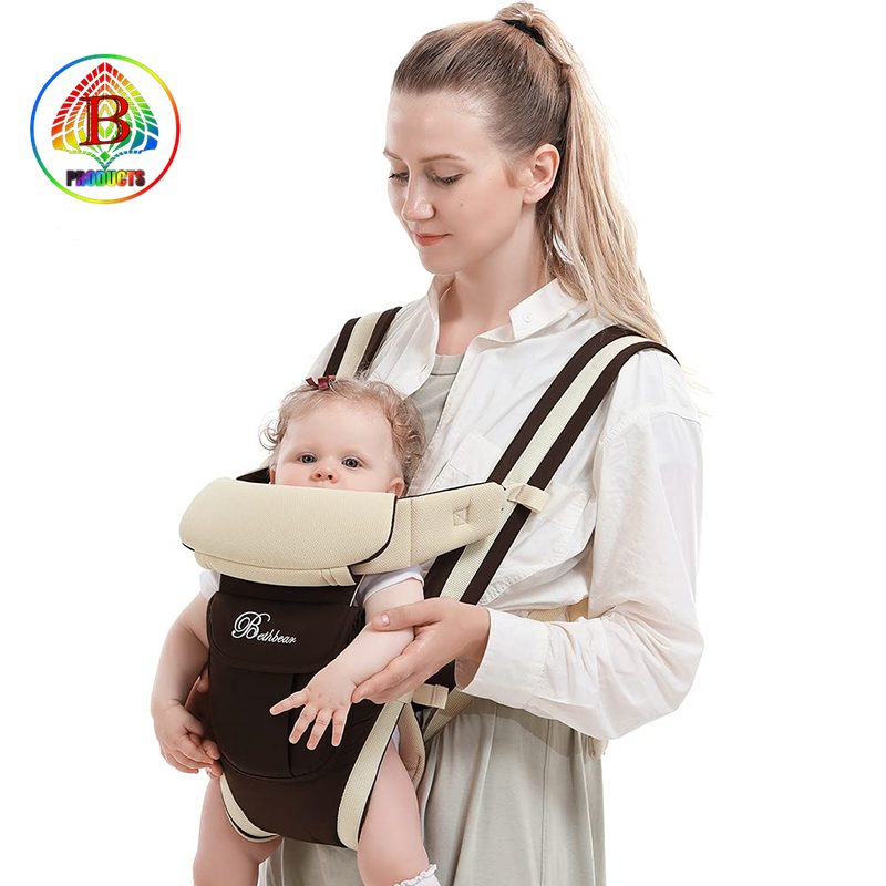 Ergonomic Baby Carrier Front & Backpack Carrier with Head Support for Toddlers