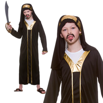 Boys Sultan Costume Childs Arabian Fancy Dress Arab Book Day Outfit Kids