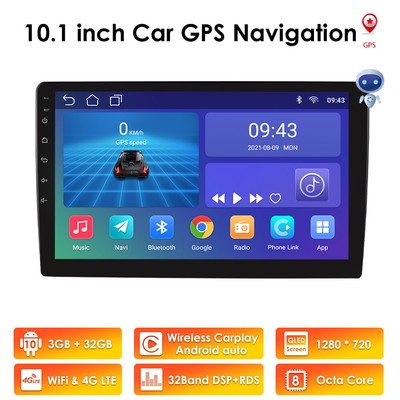 3+32GB Android 10 Double Din 10.1