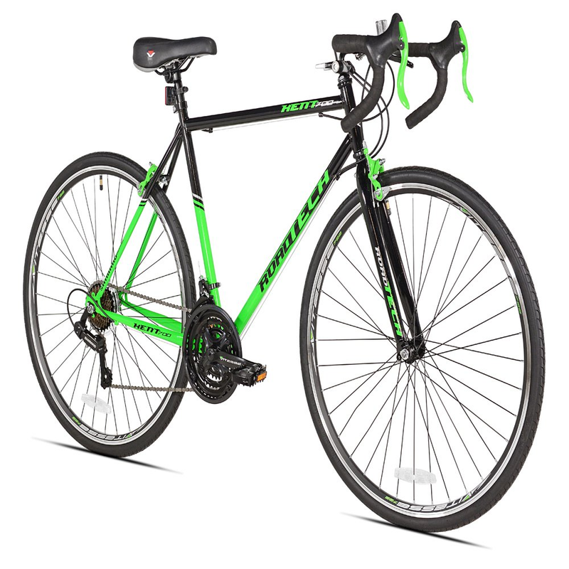 Kent 700C Roadtech Men'S Bike, Black/Green 21 Speed Shimano Alloy Caliper Brakes