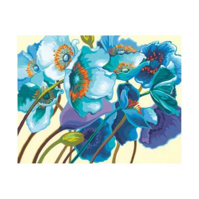 Dimensions Paint Works Paint By Number Kit Blue Poppies 11'' X 14'' NEW