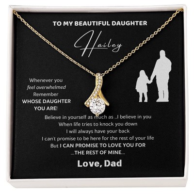 To My Daughter Necklace, Gift for Daughter from Dad, Christmas Birth gift