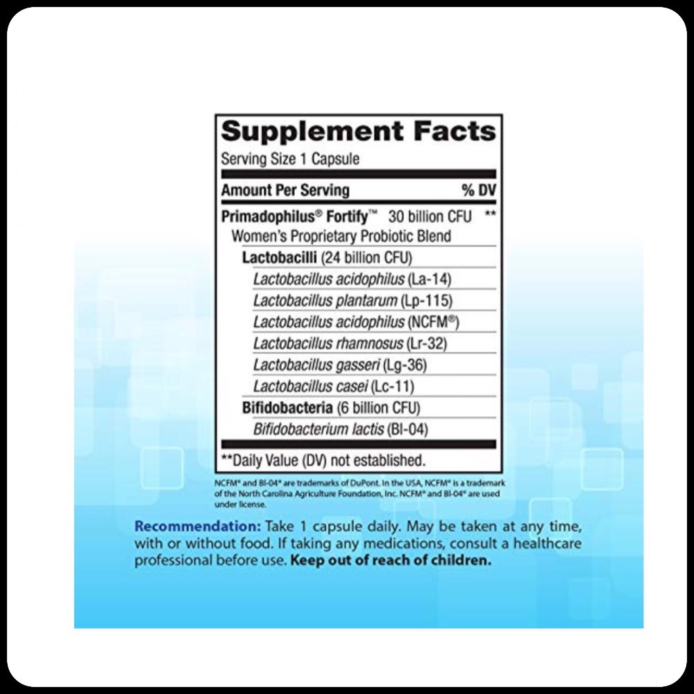 Nature's Way Primadophilus Fortify Women's Probiotic 30 Veg Capsules