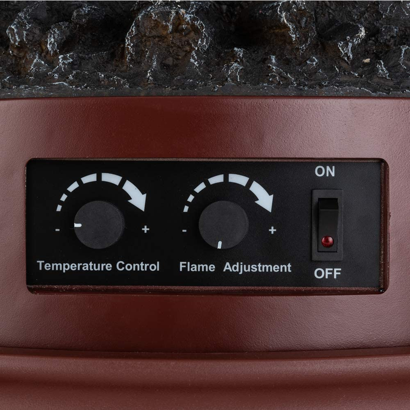 Regal Freestanding Electric Fireplace Stove - 3-D Log and Fire Effect (Red)