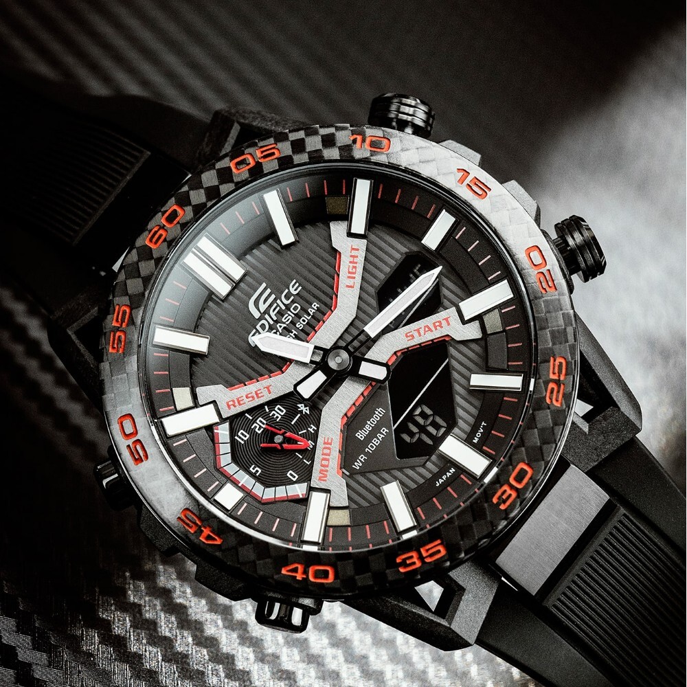 Pre-owned Casio Edifice Analog-digital Men's Watch Ecb-2000pb-1adf