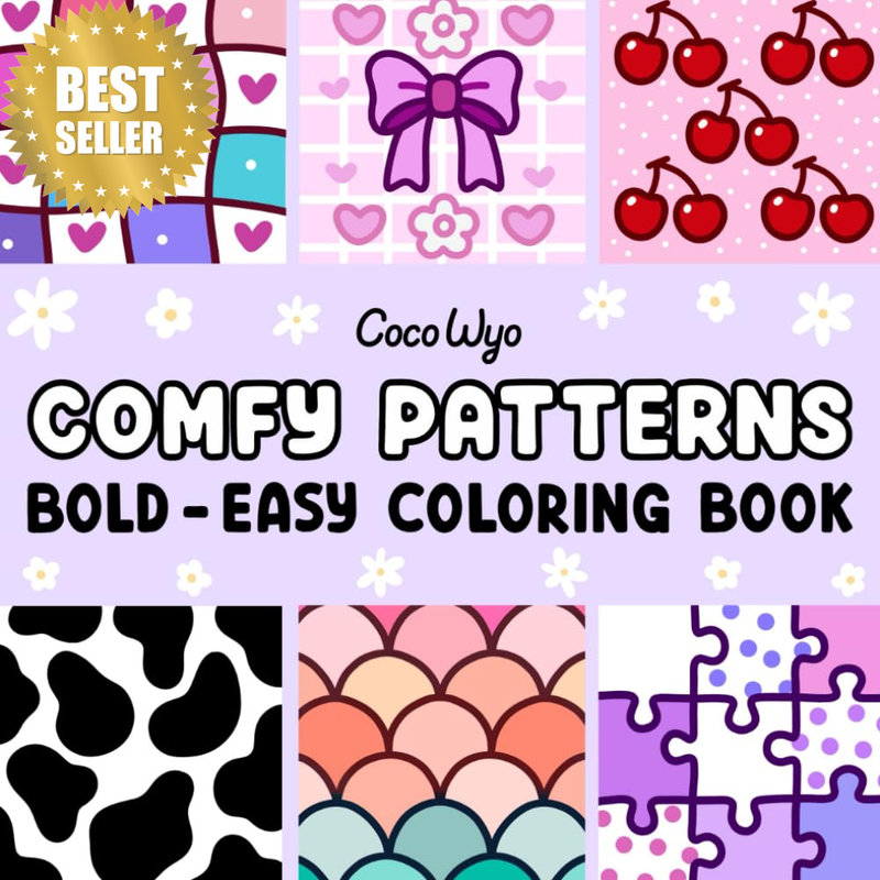 Comfy Patterns: Coloring Book for Adults and Kids, Bold and Easy, Simple and Big