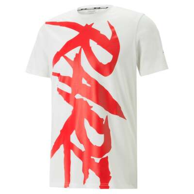 

Puma Melo X Graphic Crew Neck Футболка с коротким рукавом Мужские белые повседневные топы 621718, Белый, Puma Melo X Graphic Crew Neck Short Sleeve T-Shirt