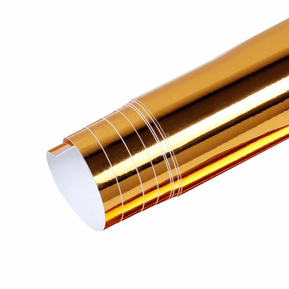 Rotolo Pellicola Adesiva Dorata Oro 45cmx2mt Libri Pannelli Cassetti Mobili idea