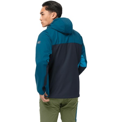 JACK WOLFSKIN JACK WOLFSKIN MENS EAGLE PEAK II SOFTSHELL JACKET TOP BLUE SPORTS OUTDOORS FULL