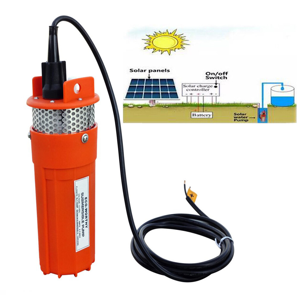 Solar Panel &12V DC Deep Well Submersible Water Pump Kits & 10m