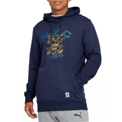 

Мужская толстовка с капюшоном Puma Nyc, размер , повседневная верхняя одежда 586432-06, Синий