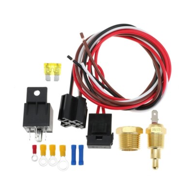 Electric Fan Wiring Kit Engine Fan Thermostat Radiator Kit 185 On 175 Off 40 AMP