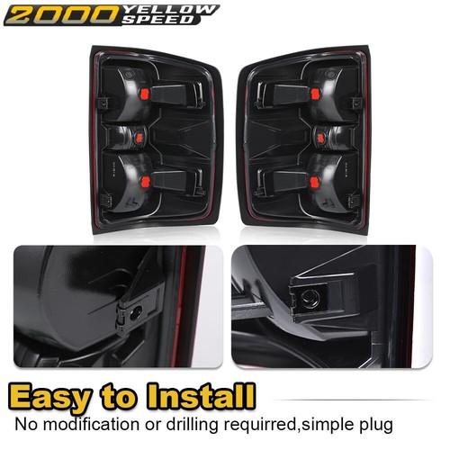 Tail Lights Assembly Fit For 2014-2019 Silverado Red Lens Rear Brake Lamps