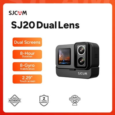 SJCAM SJ20 Dual Lens Action Camera 4K 30fps 20MP, 2.29''+1.3'' Dual Screen 8X Zoom