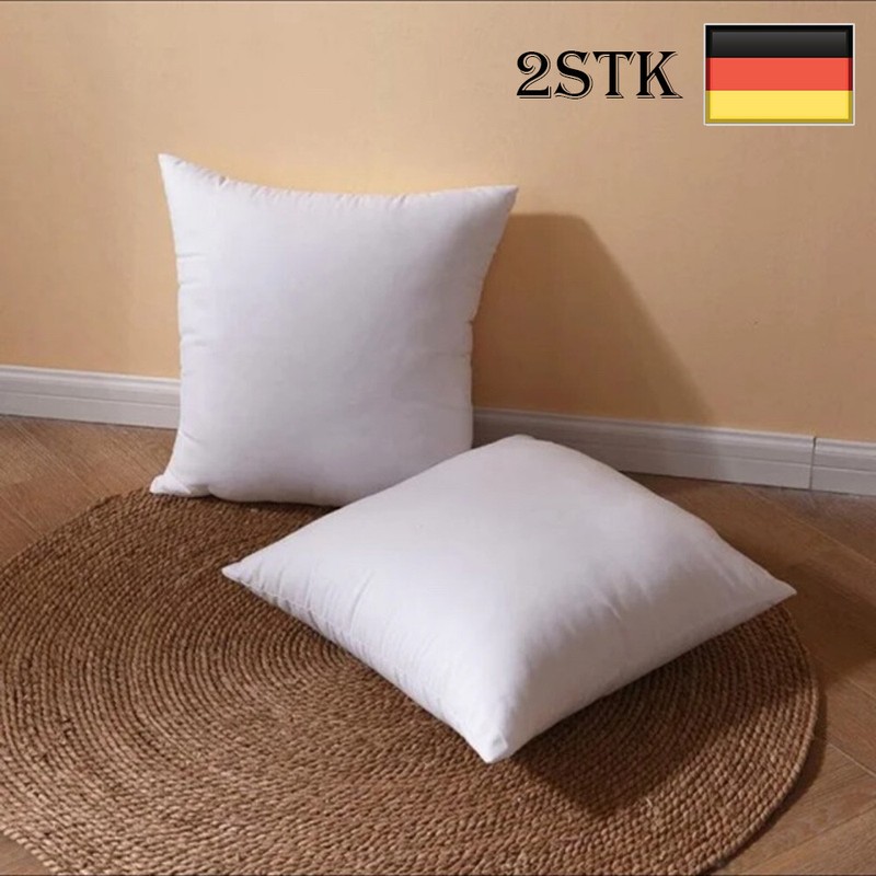 Kissen 80x80 cm weiß 2 Stück Schlafkissen Kopfkissen Allergikergeeignet