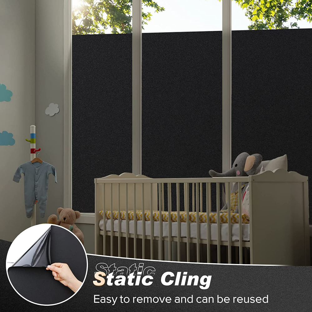 rabbitgoo Blackout Window Film Privacy Static Cling Home Glass Tint Stickers