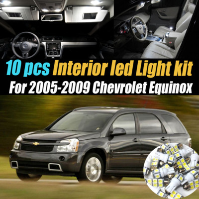 10Pc Super White Car Interior LED Light Kit Package for 2005-2009 Chevy Equinox