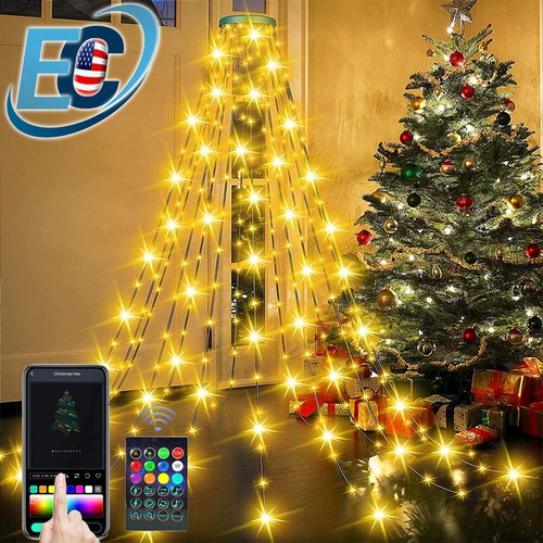 160LED Waterfall Light Christmas Tree Fairy String Lights Waterproof Party Decor