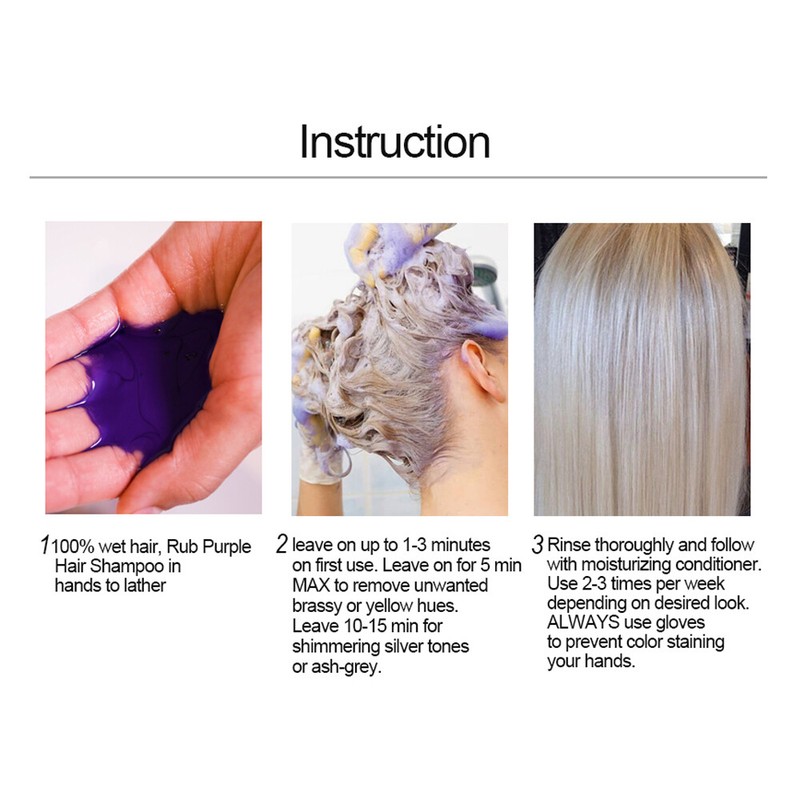 Blonde Purple Hair Shampoo Removes Yellow And Brassy Tones For