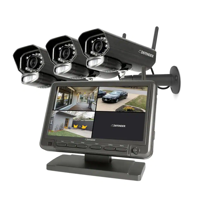 Non-Wi-Fi Plug-In Power Security Camera System with 7