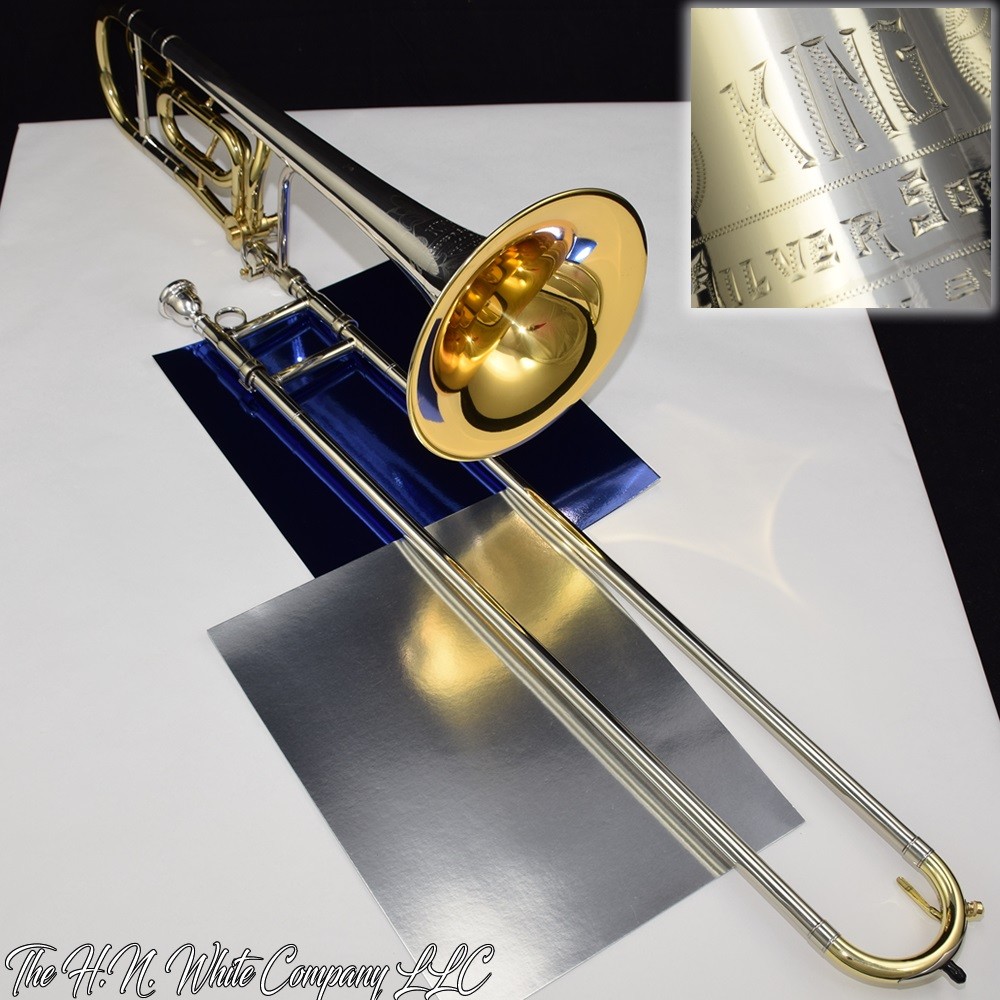 Vintage King Symphony (5B Bass) Silversonic Trombone F Attachment Original Finis