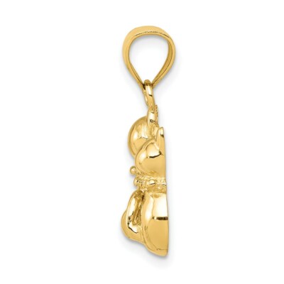 Pre-owned Superdealsforeverything Real 14kt Yellow Gold Cat Pendant