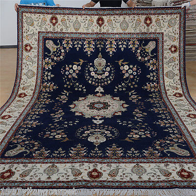 Clearance! Yilong 8'x10' Wool Rugs Hand knotted Shag Carpets