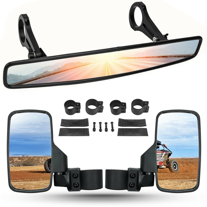 1.75” Side & Rear View Mirrors Set For Polaris Ranger RZR 800 900 1000