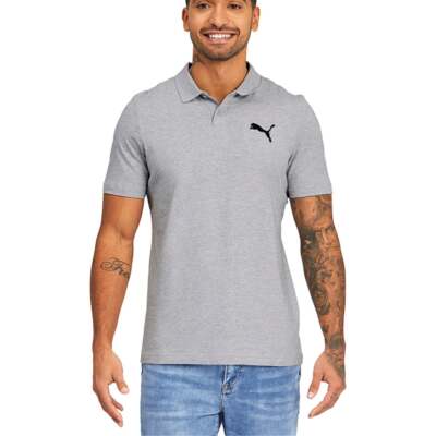 Puma Ess Heathered Polo мужская серая повседневная 58851104