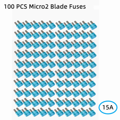 100PCS 15 AMP Automotive APT ATR Micro2 Blade Fuses M2 15A