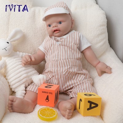 IVITA 18''Lifelike BOY Full Silicone Reborn Baby Doll Toddler Accompany Prematur