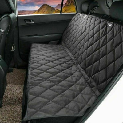 FITS RENAULT CLIO - Quilted Black Rear Seat Cover Pet Spill Seat Protection