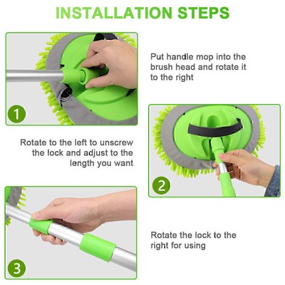 Car Wash Brush Extendable Pole Revolving Care Washing Brush Sponge Cleaning care