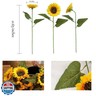 Laelfe Artificial Sunflower Flowers Long Stem Silk Fake Large Sunflowers Decoration for Outdoor Home Wedding Baby Shower Birthday Party Single Bulk Yellow Decor 6PCS (Dark Center)