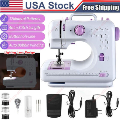 Electric Sewing Machine Portable Crafting Mending Machine 12 Built-In Stitches