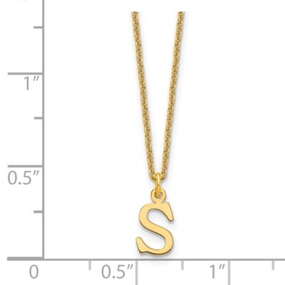 Pre-owned Diamond2deal 14k Yellow Gold Cutout Letter S Initial Necklace