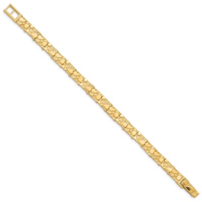 Pre-owned Superdealsforeverything Real 10kt Yellow Gold 7.0mm Nugget Chain Bracelet; 8 Inch