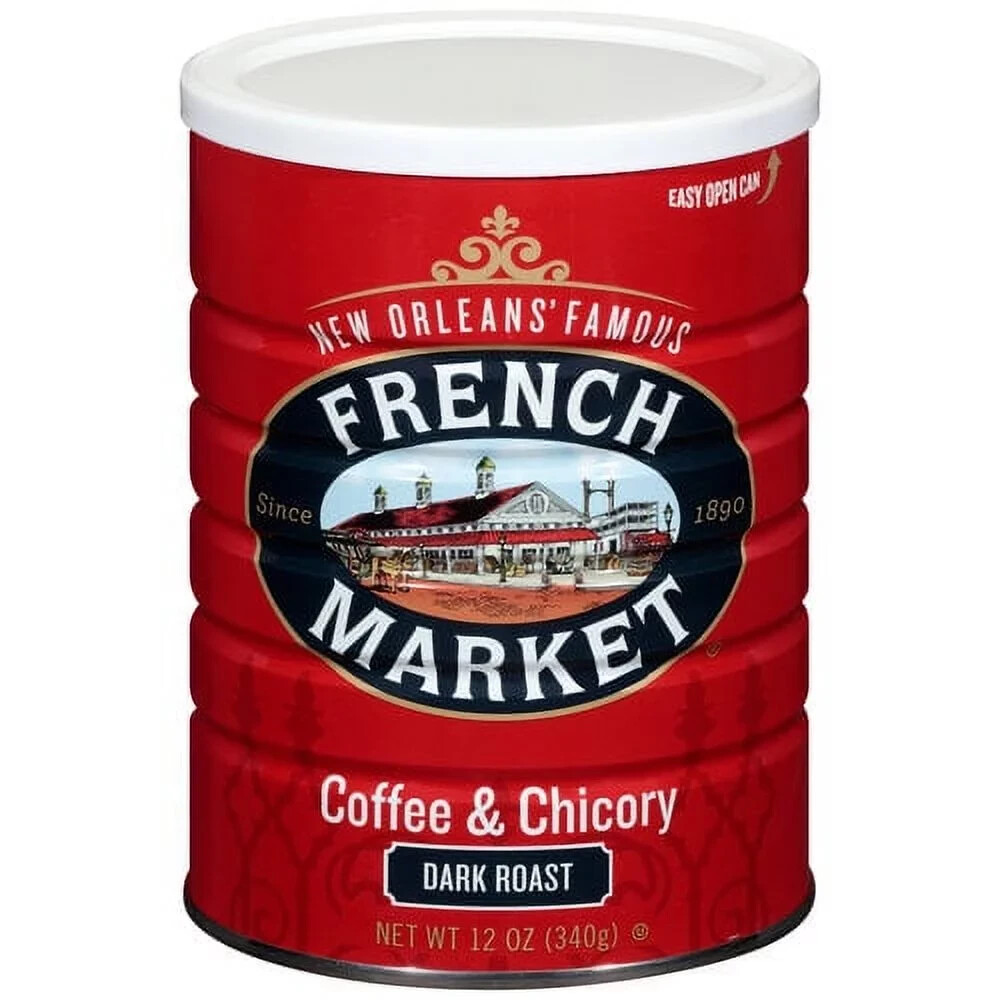 French Market Coffee & Chicory, Dark Roast, 12 oz. Can