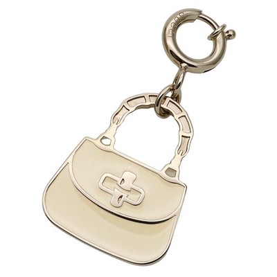 Gucci women's charm bamboo metal bag charm cream ivory mini handbag