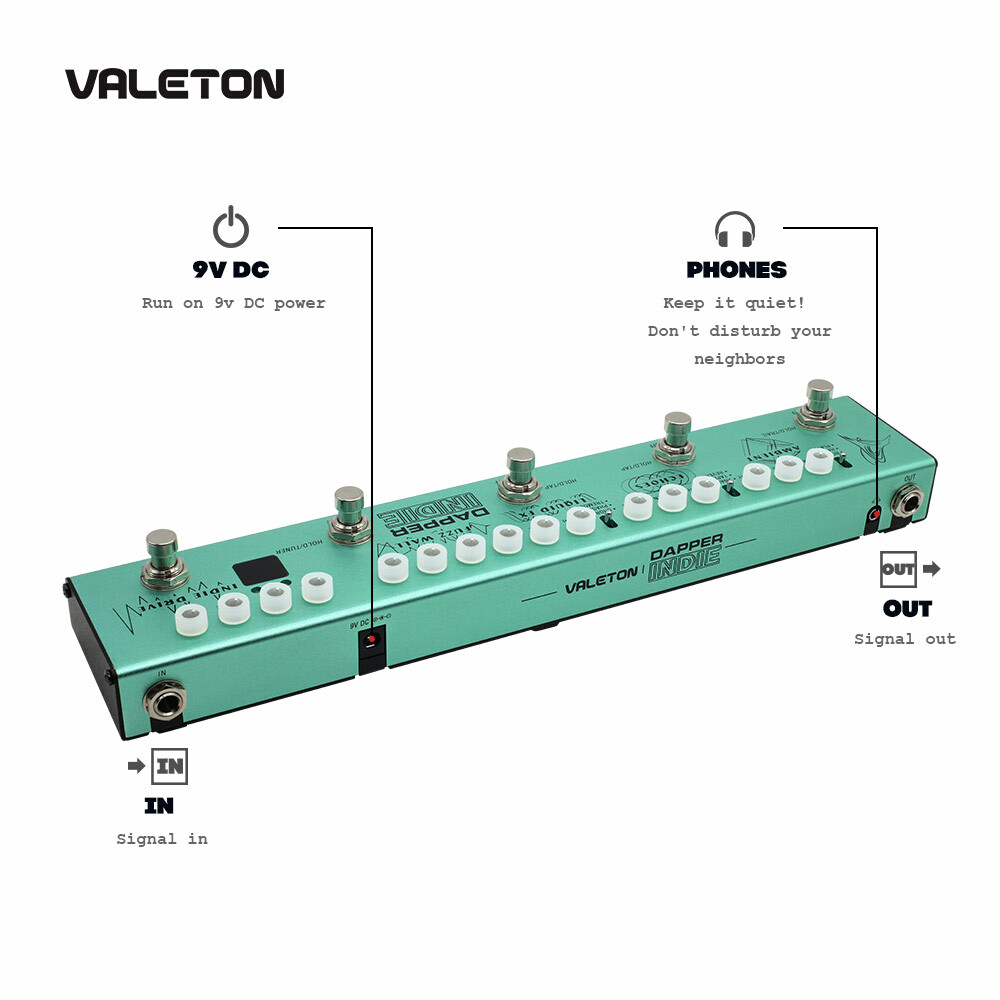 Valeton Guitar Multi Effects Pedal Distortion Reverb Delay
